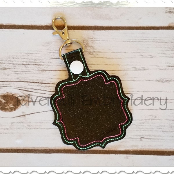 Blank Frame #4 In The Hoop Snap Tab Key Fob Machine Embroidery Design