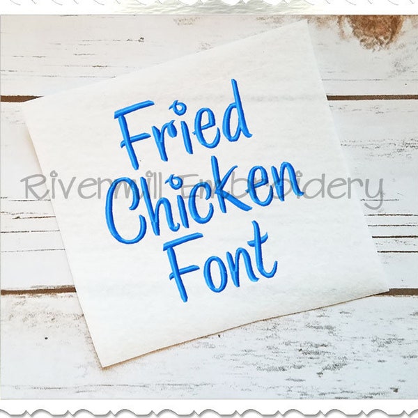 Fried Chicken Machine Embroidery Font Monogram Alphabet - 3 Sizes