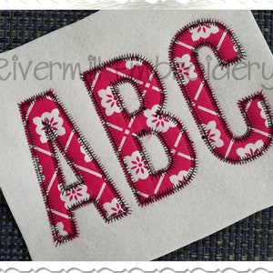 Walter Zig Zag Edge Applique Machine Embroidery Font Alphabet 4 Sizes image 1