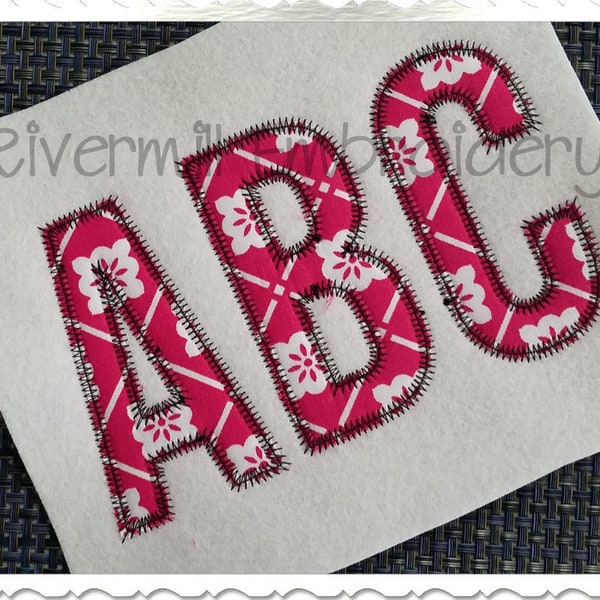 Walter Zig Zag Edge Applique Machine Embroidery Font Alphabet - 4 Sizes