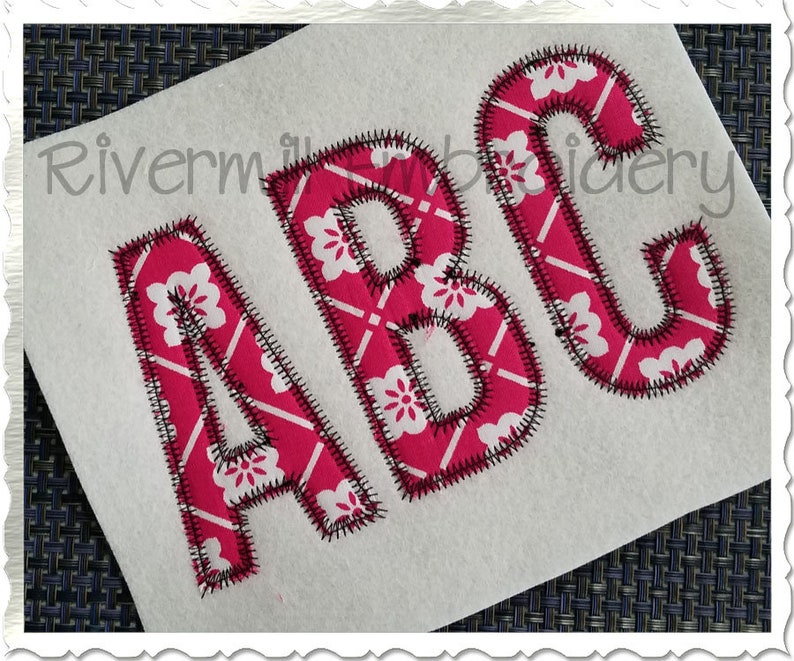 Walter Zig Zag Edge Applique Machine Embroidery Font Alphabet 4 Sizes image 1