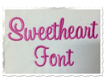 Sweetheart Machine Embroidery Font Monogram Alphabet - 3 Sizes - BX Files Instant Download Design PES
