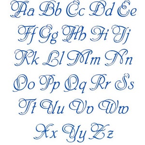 Duet Machine Embroidery Font Monogram Alphabet 3 Sizes - Etsy