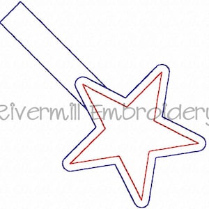 Star In The Hoop Snap Tab Key Fob Machine Embroidery Design
