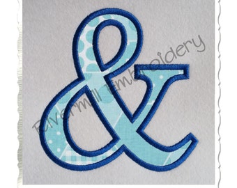 Ampersand Applique Machine Embroidery Design - 4 Sizes - Instant Download PES DST Digital File Rivermill Embroidery