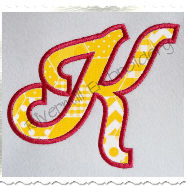 Sporty Script Applique Machine Embroidery Font Alphabet - 3 Sizes