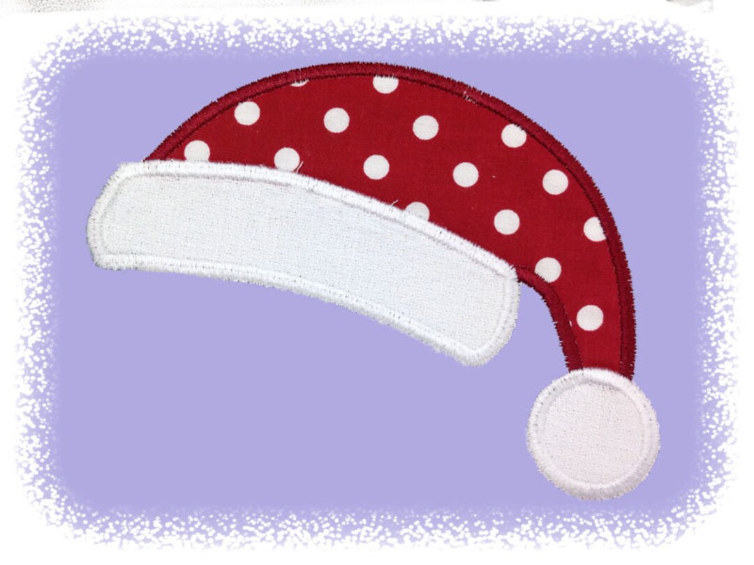 Santa Hat Applique Machine Embroidery Design 4 Sizes Etsy
