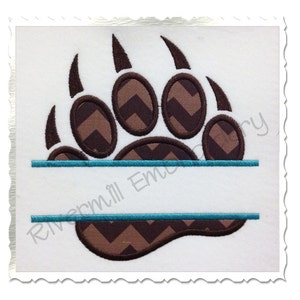 Split Bear Paw Applique Machine Embroidery Design - 4 Sizes - Instant Download PES DST Digital File Rivermill Embroidery