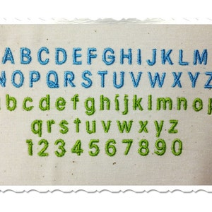 Mini Block Machine Embroidery Font Alphabet - 1/2&quot;, 3/8&quot;, and 1/4&quot; - BX Files Instant Download Design PES