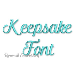 Keepsake Machine Embroidery Font Monogram Alphabet - 3 Sizes - BX Files Instant Download Design PES Rivermill Embroidery