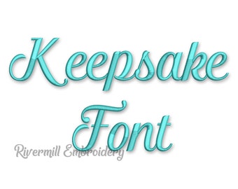 Keepsake Machine Embroidery Font Monogram Alphabet - 3 Sizes - BX Files Instant Download Design PES Rivermill Embroidery