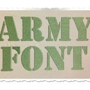 Army Stencil Machine Embroidery Font Alphabet - 3 Sizes - BX Files Instant Download Design PES Rivermill Embroidery