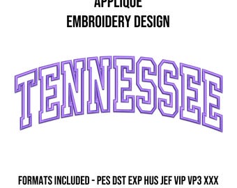 Arched Tennessee Applique Machine Embroidery Design - 3 Sizes - Instant Download PES DST Digital File Rivermill Embroidery