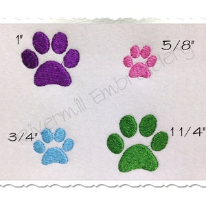 Mini Paw Print Machine Embroidery Design 4 Sizes image 1