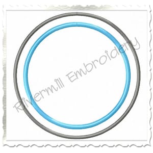 Double Circle Monogram or Initial Frame Machine Embroidery Design - 7 Sizes