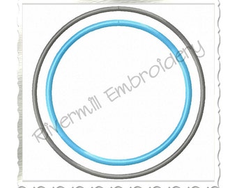 Double Circle Monogram or Initial Frame Machine Embroidery Design - 7 Sizes