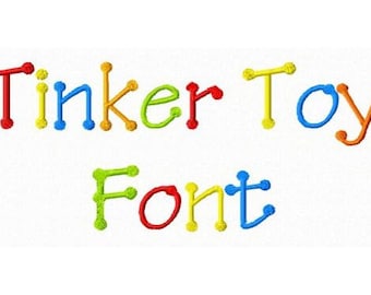 Tinker Toy Machine Embroidery Font Monogram Alphabet - 3 Sizes
