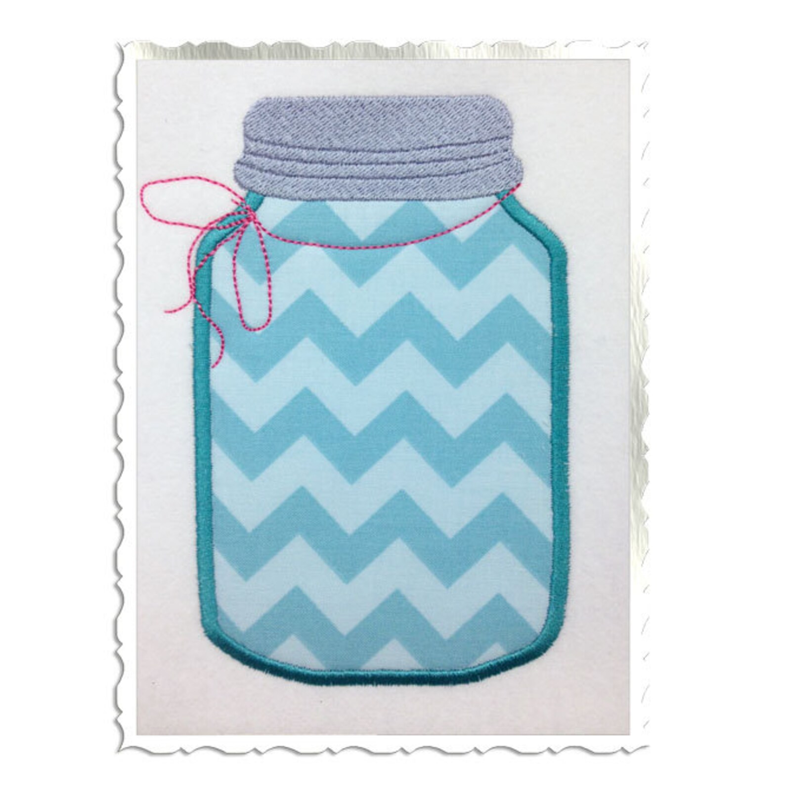 Applique Mason Fruit Jar Machine Embroidery Design 3 Sizes Etsy