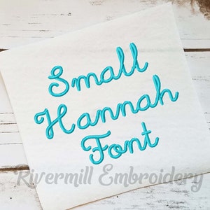 Small Hannah Machine Embroidery Font Monogram Alphabet - 2 Sizes - BX Files Instant Download Design PES