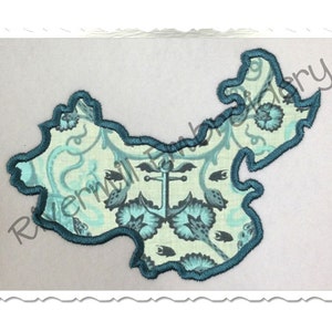 Applique Country of China Machine Embroidery Design - 4 Sizes