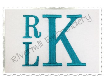 Stacked Monogram Machine Embroidery Alphabet Font - 3 Sizes - BX Files Instant Download Design PES Rivermill Embroidery