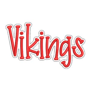 Vikings with a Bean Stitch Outline Maschinenstickerei Design - 4 Größen - Instant Download Digitale Datei - Rivermill