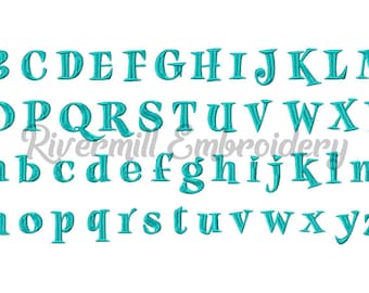 Small Jiggy Machine Embroidery Font Monogram Alphabet - 1 1/4" Size - BX Files Instant Download Design PES