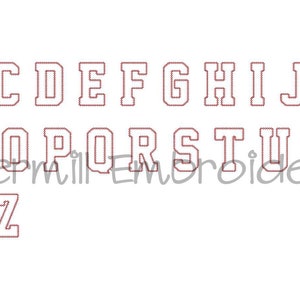 Varsity Diamond Edge Applique Machine Embroidery Font Alphabet 4 Sizes image 3