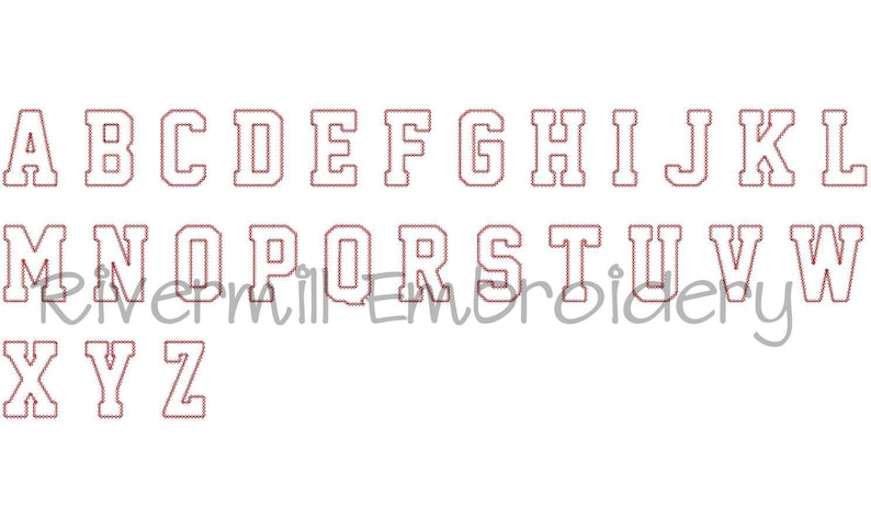 Varsity Diamond Edge Applique Machine Embroidery Font Alphabet 4 Sizes image 3