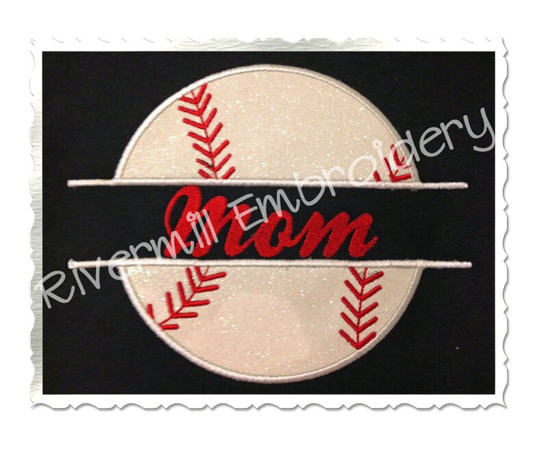 Split Baseball or Softball Applique Machine Embroidery Design - 4 Sizes ...