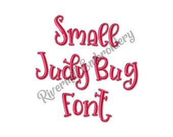 Small Judy Bug Machine Embroidery Font Monogram Alphabet - 2 Sizes