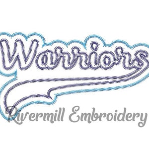 Zig Zag Double Applique Warriors Machine Embroidery Design - 4 Sizes - Instant Download PES DST Digital File Rivermill Embroidery