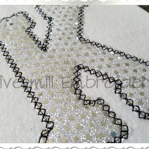 Varsity Diamond Edge Applique Machine Embroidery Font Alphabet 4 Sizes image 2
