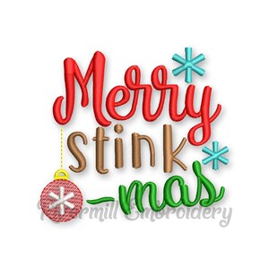 Disegno per ricamo a macchina con carta igienica "Merry Stink-Mas Christmas"