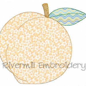 Raggy Applique Peach Machine Embroidery Design - 4 Sizes - Instant Download PES DST Digital File Rivermill Embroidery
