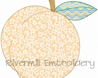 Raggy Applikation Pfirsich Maschinenstickerei Design - 4 Größen - Instant Download PES DST Digitale Datei Rivermill Stickerei