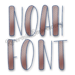 Croquis Style Noé broderie Machine polices monogramme Alphabet - 3 tailles - fichiers BX téléchargement immédiat Design PES