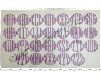 1 1/2" Size ONLY - Seal Monogram Machine Embroidery Font Alphabet