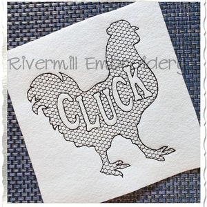 Chicken Machine Embroidery Design - 4 Sizes - Instant Download PES DST Digital File Rivermill Embroidery