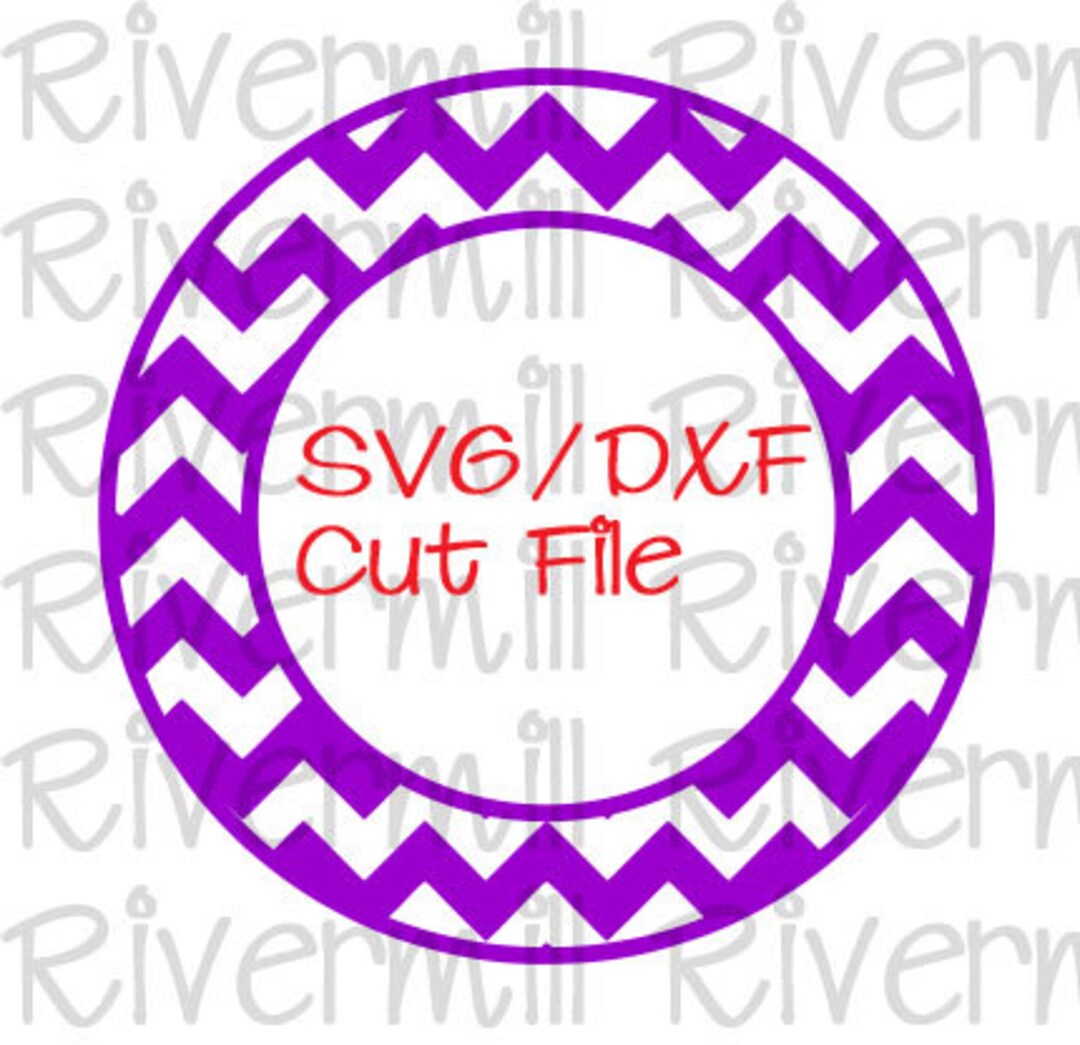 SVG DXF Chevron Circle Monogram Frame Cut File - Etsy