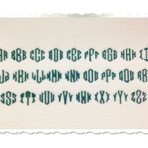 Small Point 3 Letter Monogram Machine Embroidery Font Alphabet - 3/4&quot; Size ONLY - BX Files Instant Download Design PES