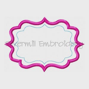 Applique Name or Monogram Frame (#9) Machine Embroidery Design - 4 Sizes - Instant Download PES DST Digital File Rivermill Embroidery