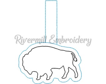 Buffalo In The Hoop Snap Tab Key Fob Machine Embroidery Design