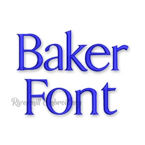 Baker Machine Embroidery Font Alphabet - 3 Sizes - BX Files Instant Download Design PES Rivermill Embroidery