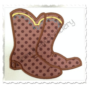 Cowboy Boots Applique Machine Embroidery Design - 4 Sizes - Instant Download PES DST Digital File Rivermill Embroidery