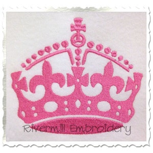 Fleur De Lis Crown Machine Embroidery Design - 3 Sizes