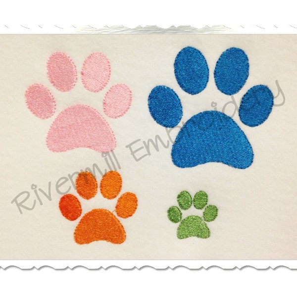 Small Paw Print Machine Embroidery Design - 4 Sizes