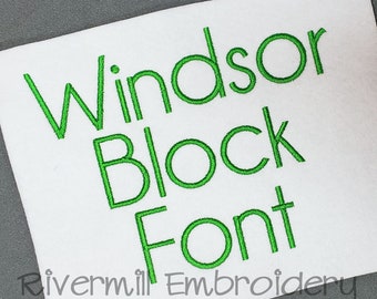 Windsor Block Machine Embroidery Font Monogram Alphabet - 3 Sizes - BX Files Instant Download Design PES