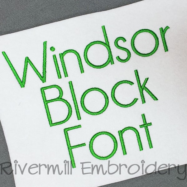 Windsor Block Machine Embroidery Font Monogram Alphabet - 3 Sizes