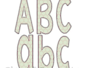 Stretch Raggy Applique Machine Embroidery Font Alphabet - 4 Sizes